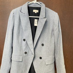 Loft Light blue gray wool blazer, NWT!